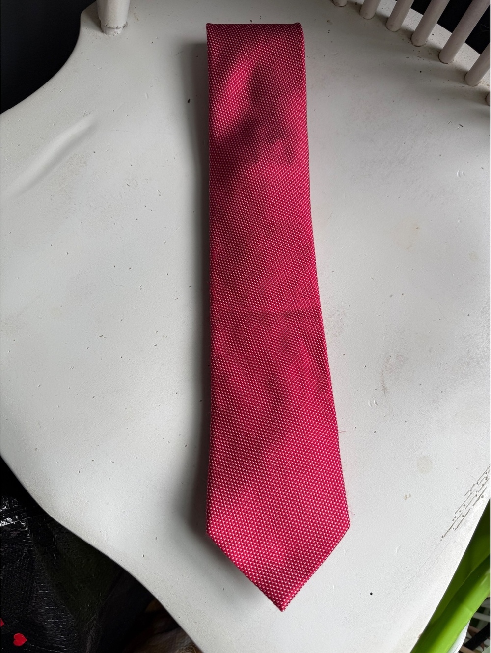 Stafford Red Silk Tie with White Dot Pattern